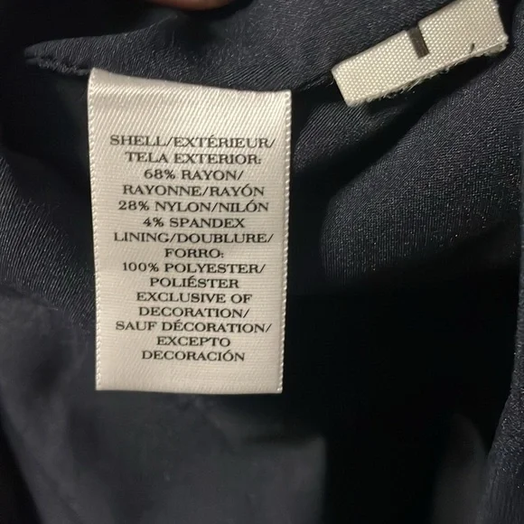 Ann Taylor Navy with Gold Floral Beaded Embellishment Straight Pencil Skirt 0P - Picture 5 of 8